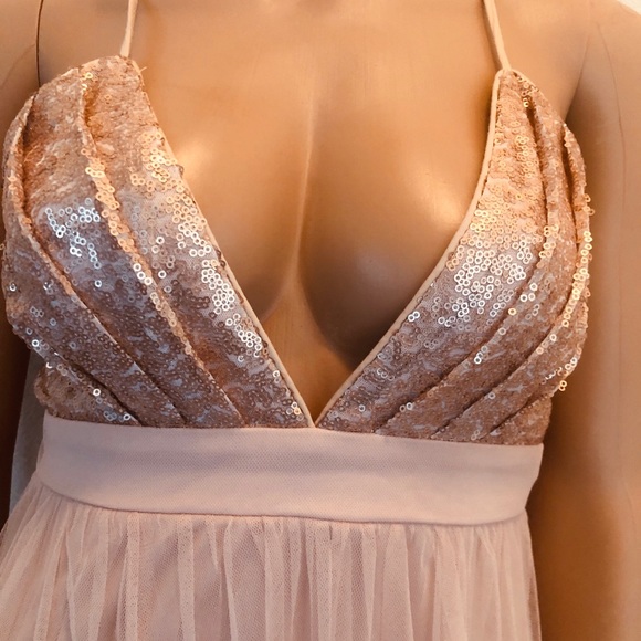 Metallic sequin & tulle Maxi dress Medium - Picture 5 of 7